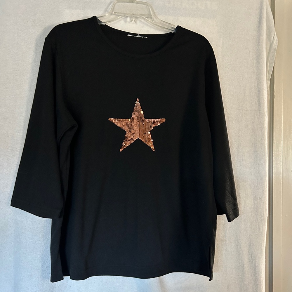 Quaker Factory Skirt and Matching Top Set with Copper Sequin Star